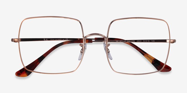 Ray-Ban Square Bronze MetalEyeglass Frames from EyeBuyDirect, Closed View