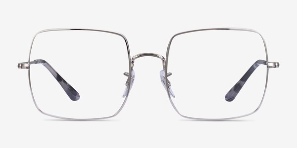 Ray-Ban Square Silver Metal Eyeglass Frames