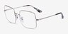 Ray-Ban Square Silver MetalEyeglass Frames from EyeBuyDirect, Angle View