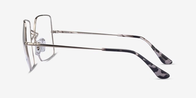 Ray-Ban Square Silver MetalEyeglass Frames from EyeBuyDirect, Side View
