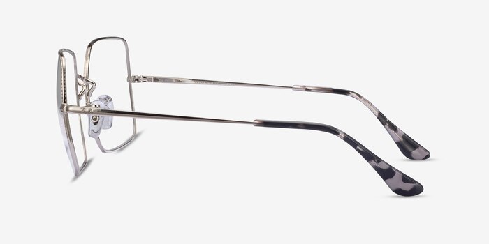 Ray-Ban Square Silver Metal Eyeglass Frames from EyeBuyDirect