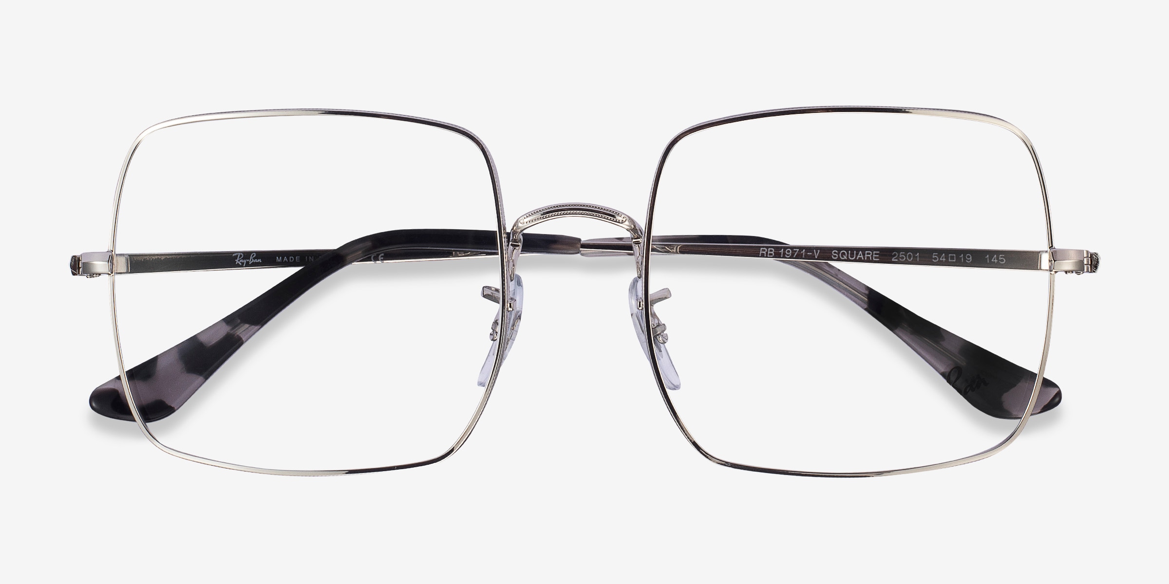 Ray-Ban Square - Square Silver Frame Glasses For Women
