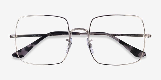 Ray-Ban Square Silver MetalEyeglass Frames from EyeBuyDirect, Closed View