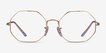 Ray-Ban Octagon Gold MetalEyeglass Frames from EyeBuyDirect, Front View