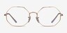 Ray-Ban Octagon Gold MetalEyeglass Frames from EyeBuyDirect, Front View