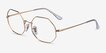 Ray-Ban Octagon Gold MetalEyeglass Frames from EyeBuyDirect, Angle View