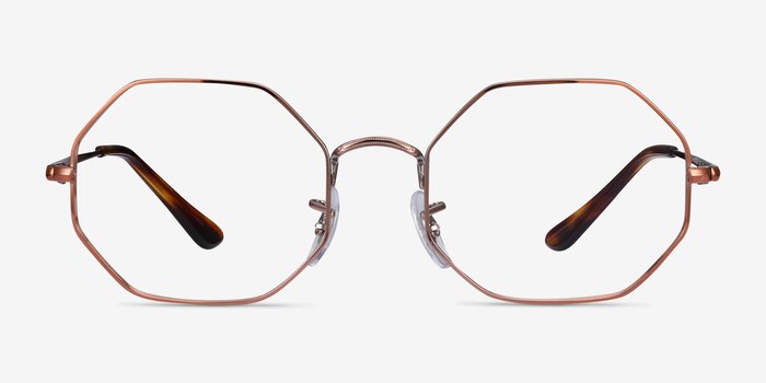 Ray-Ban Octagon Bronze Metal Eyeglass Frames from EyeBuyDirect
