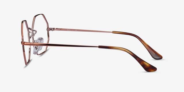 Ray-Ban Octagon Bronze MétalMontures de lunettes de vue d'EyeBuyDirect, Vue de Côté