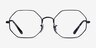 Ray-Ban Octagon Black MetalEyeglass Frames from EyeBuyDirect, Front View