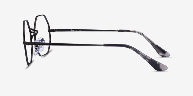 Ray-Ban Octagon Black MetalEyeglass Frames from EyeBuyDirect, Side View
