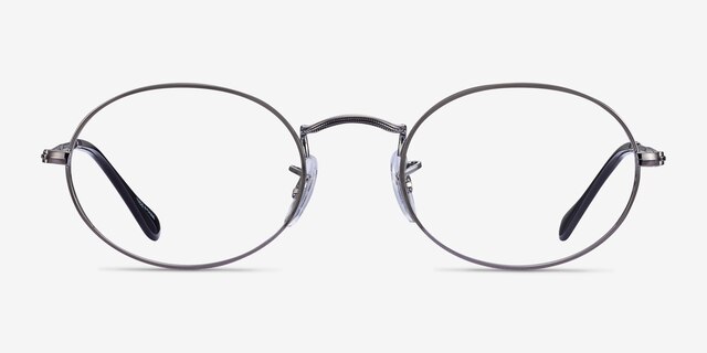 Ray-Ban RB3547V Oval Gunmetal MetalEyeglass Frames from EyeBuyDirect, Front View
