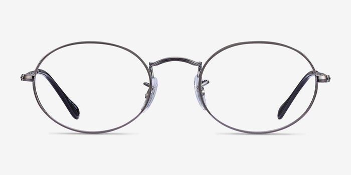 Ray-Ban RB3547V Oval Gunmetal Metal Eyeglass Frames from EyeBuyDirect