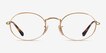 Ray-Ban RB3547V Oval Gold MetalEyeglass Frames from EyeBuyDirect, Front View