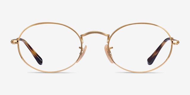 Ray-Ban RB3547V Oval Gold MetalEyeglass Frames from EyeBuyDirect, Front View