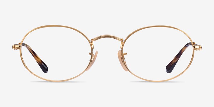 Ray-Ban RB3547V Oval Gold Metal Eyeglass Frames from EyeBuyDirect