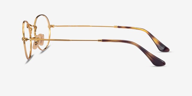 Ray-Ban RB3547V Oval Gold MetalEyeglass Frames from EyeBuyDirect, Side View