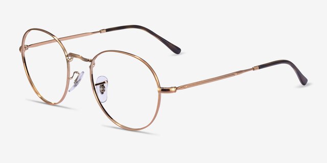 Ray-Ban RB3582V Round Bronze Copper MétalMontures de lunettes de vue d'EyeBuyDirect, Vue d'Angle