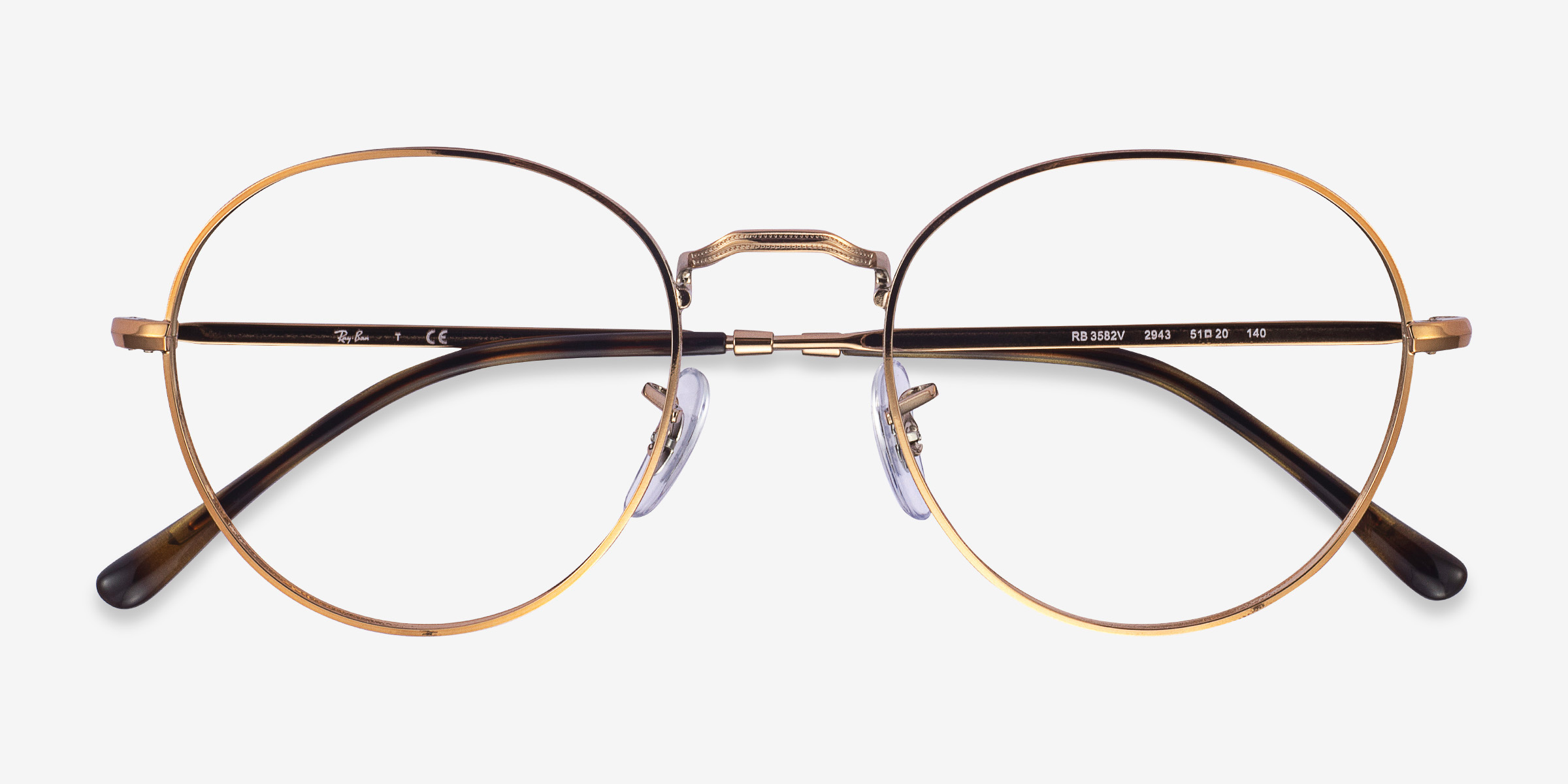 RayBan RB3582V Round Round Bronze Copper Frame Eyeglasses