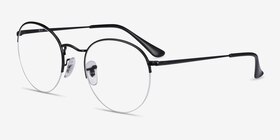 Ray-Ban RB3947V Round Noir Métal Montures de lunettes de vue d'EyeBuyDirect, Vue d'Angle