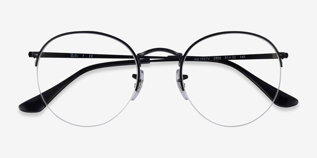 Ray-Ban RB3947V Round Black MetalEyeglass Frames from EyeBuyDirect, Closed View