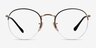 Ray-Ban RB3947V Round Black Gold MetalEyeglass Frames from EyeBuyDirect, Front View