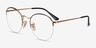 Ray-Ban RB3947V Round Black Gold MetalEyeglass Frames from EyeBuyDirect, Angle View