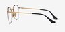 Ray-Ban RB3947V Round Black Gold MetalEyeglass Frames from EyeBuyDirect, Side View