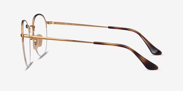 Ray-Ban RB3947V Round Gold MetalEyeglass Frames from EyeBuyDirect, Side View