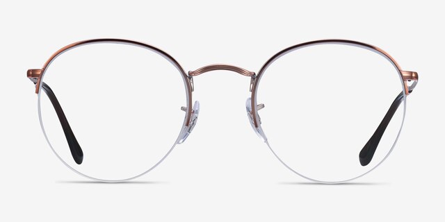 Ray-Ban RB3947V Round Bronze Copper MetalEyeglass Frames from EyeBuyDirect, Front View