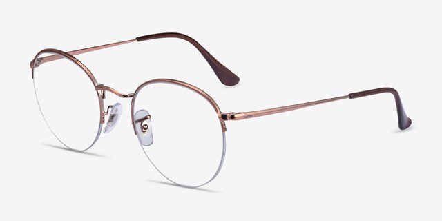 Ray-Ban RB3947V Round Bronze Copper MetalEyeglass Frames from EyeBuyDirect, Angle View