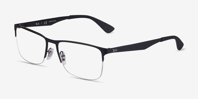 Ray-Ban RB6335 Black MetalEyeglass Frames from EyeBuyDirect, Angle View