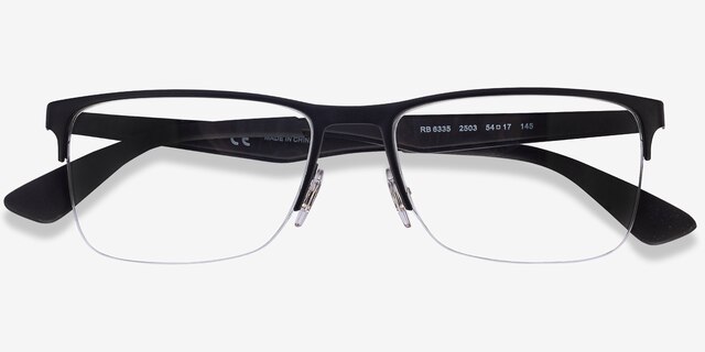 Ray-Ban RB6335 Black MetalEyeglass Frames from EyeBuyDirect, Closed View
