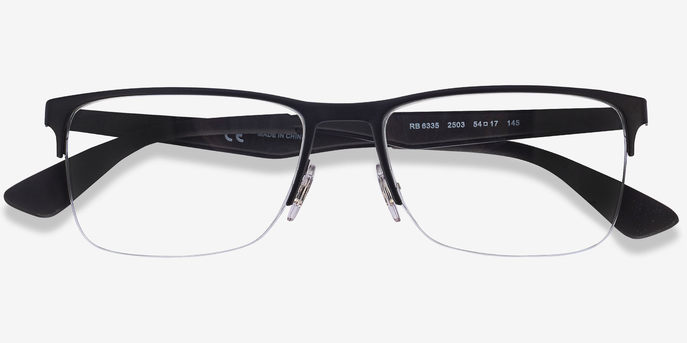 Ray-Ban RB6335 - Rectangle Black Frame Eyeglasses | Eyebuydirect