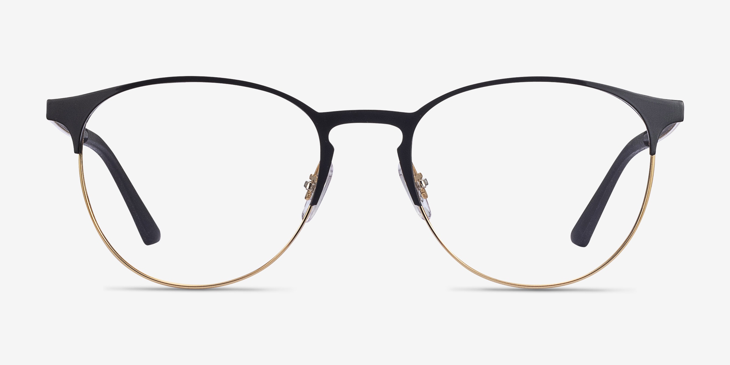 Circular clearance black glasses