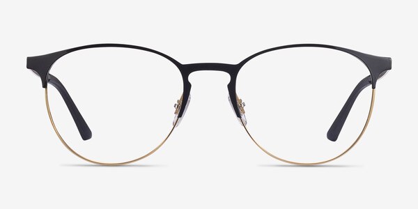 Ray-Ban RB6375 Black Gold Metal Eyeglass Frames