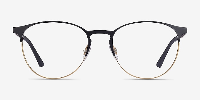 Ray-Ban RB6375 Black Gold Metal Eyeglass Frames