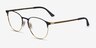 Ray-Ban RB6375 Black Gold MetalEyeglass Frames from EyeBuyDirect, Angle View