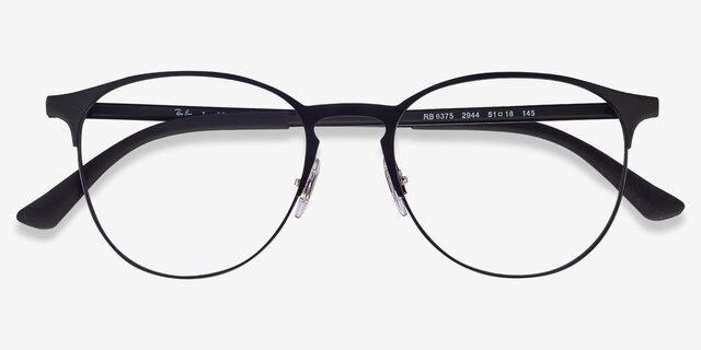Ray-Ban RB6375 Black MetalEyeglass Frames from EyeBuyDirect, Closed View