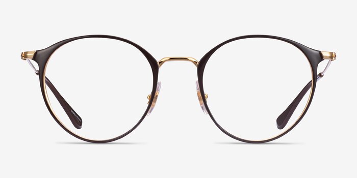 Ray-Ban RB6378 Brown Gold Metal Eyeglass Frames from EyeBuyDirect