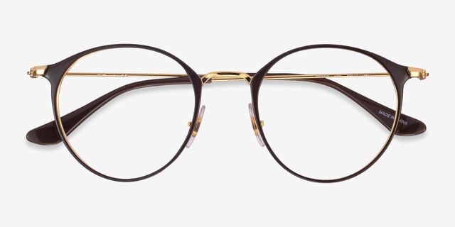 Ray-Ban RB6378 Brown Gold MétalMontures de lunettes de vue d'EyeBuyDirect, Vue Rapprochée