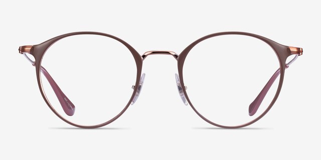 Ray-Ban RB6378 Light Brown MetalEyeglass Frames from EyeBuyDirect, Front View