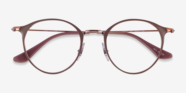 Ray-Ban RB6378 Light Brown MetalEyeglass Frames from EyeBuyDirect, Closed View