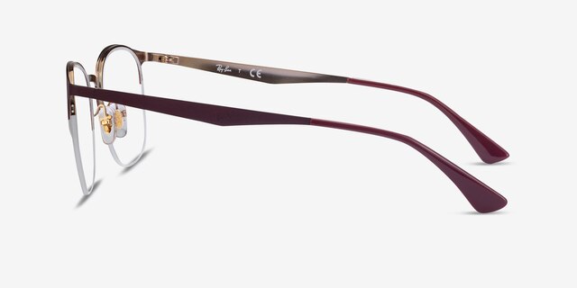 Ray-Ban RB6422 Bordeaux Gold MetalEyeglass Frames from EyeBuyDirect, Side View