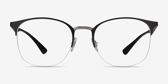Ray-Ban RB6422 Black Silver Metal Eyeglass Frames from EyeBuyDirect