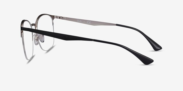 Ray-Ban RB6422 Black Silver MetalEyeglass Frames from EyeBuyDirect, Side View