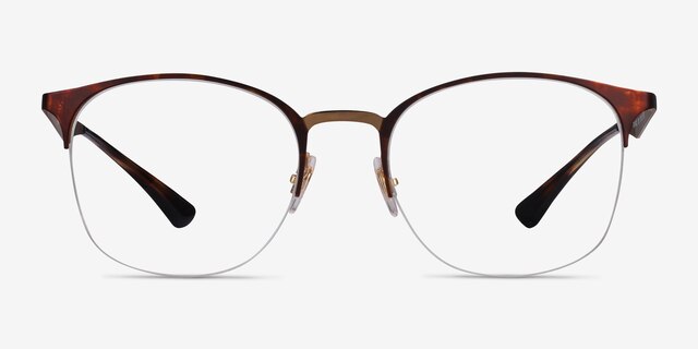 Ray-Ban RB6422 Tortoise Gold MetalEyeglass Frames from EyeBuyDirect, Front View
