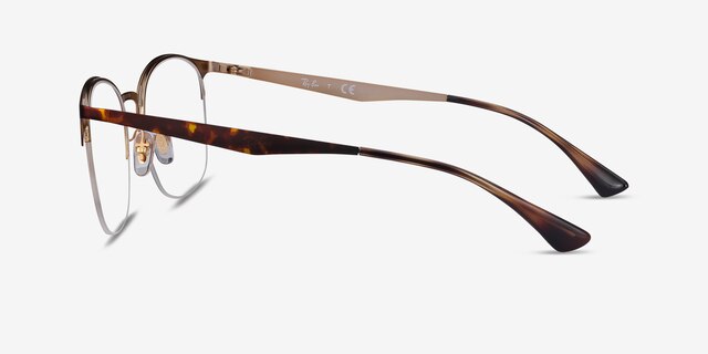 Ray-Ban RB6422 Tortoise Gold MetalEyeglass Frames from EyeBuyDirect, Side View
