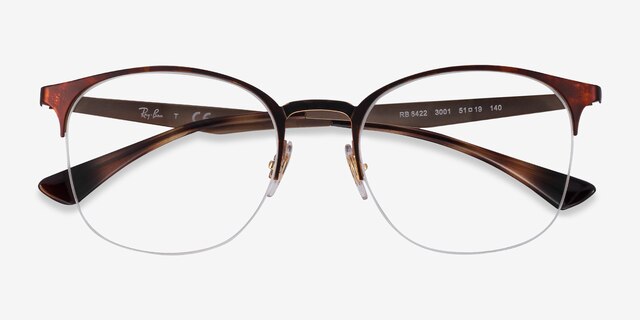 Ray-Ban RB6422 Tortoise Gold MetalEyeglass Frames from EyeBuyDirect, Closed View