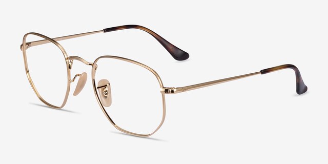 Ray-Ban RB6448 Gold MetalEyeglass Frames from EyeBuyDirect, Angle View