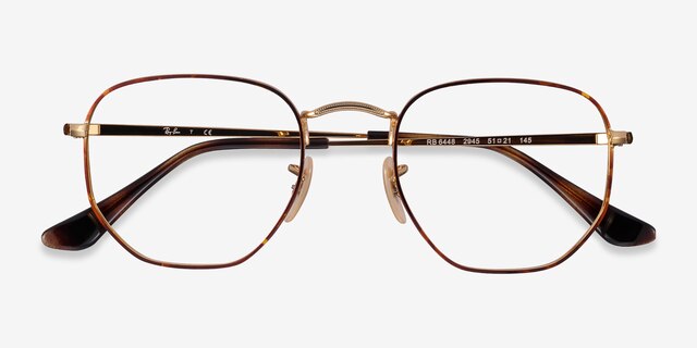 Ray-Ban RB6448 Tortoise Gold MetalEyeglass Frames from EyeBuyDirect, Closed View